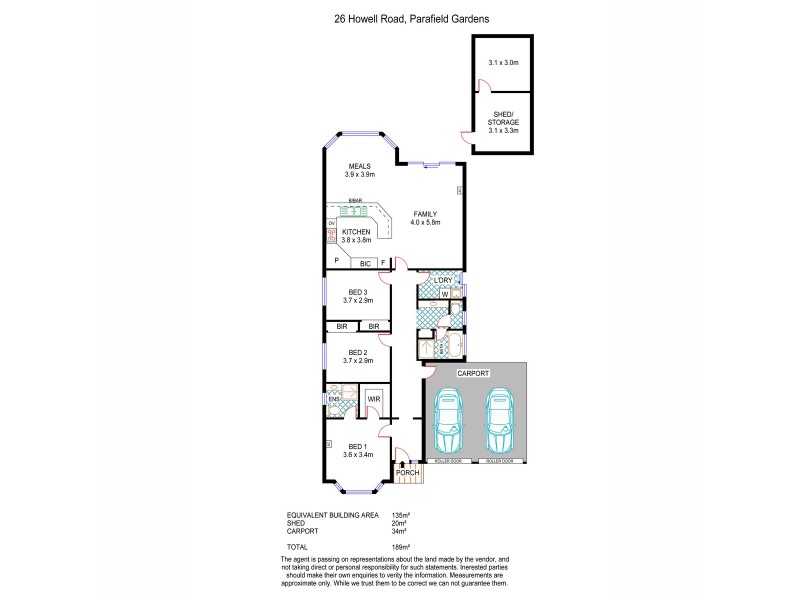 26 Howell Road, Parafield Gardens SA 5107 Floorplan