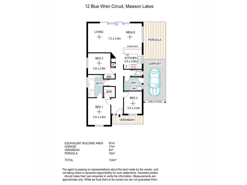12 Blue Wren Circuit, Mawson Lakes SA 5095 Floorplan
