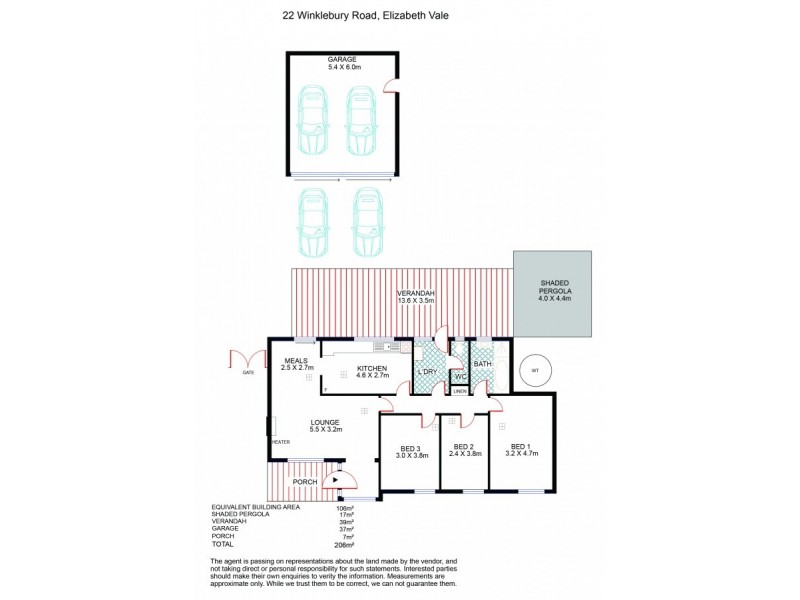 22 Winklebury Road, Elizabeth Vale SA 5112 Floorplan