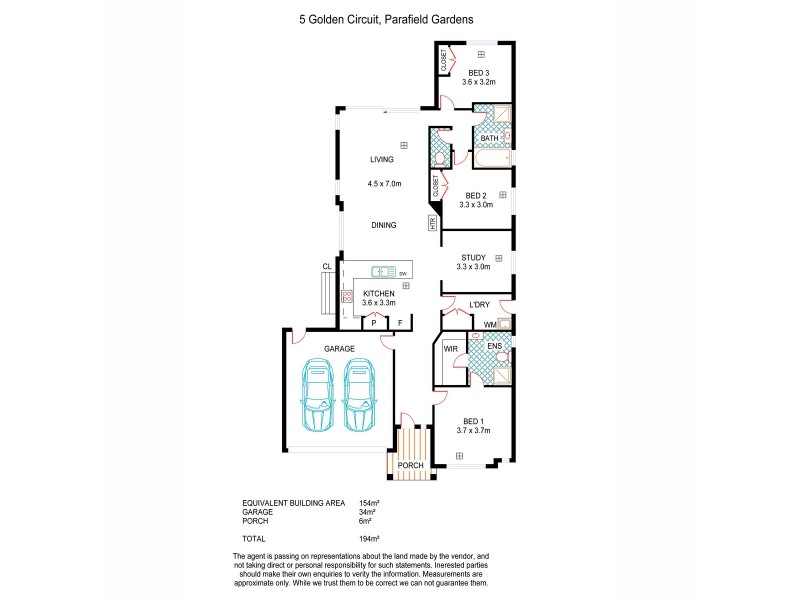 5 Golden Circuit, Parafield Gardens SA 5107 Floorplan