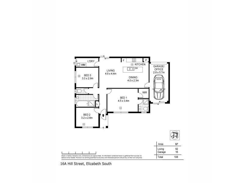 16a Hill Street, Elizabeth South SA 5112 Floorplan