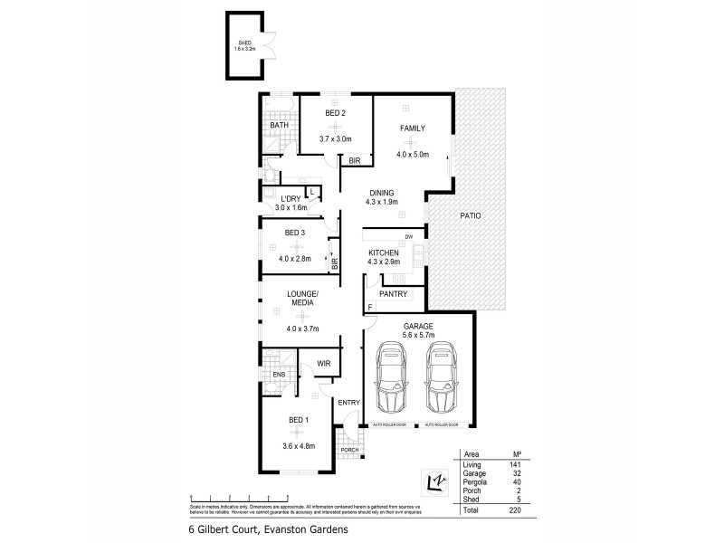 6 Gilbert Court, Evanston Gardens SA 5116 Floorplan