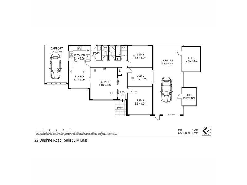 22 Daphne Road, Salisbury East SA 5109 Floorplan