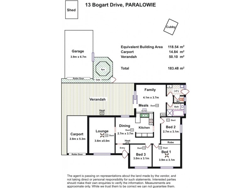 13 Bogart Drive, Paralowie SA 5108 Floorplan