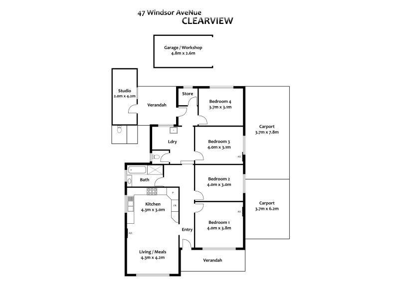 47 Windsor Avenue, Clearview SA 5085 Floorplan