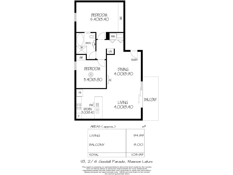 18/2-6 Goodall Parade, Mawson Lakes SA 5095 Floorplan