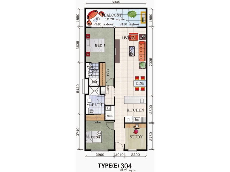 411/42-48 Garden Terrace, Mawson Lakes SA 5095 Floorplan