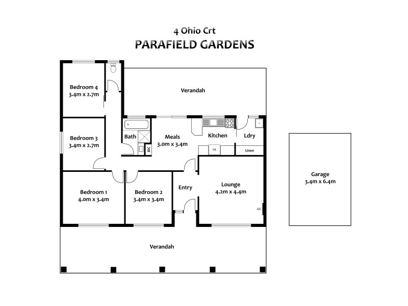 4 Ohio Court, Parafield Gardens SA 5107 Floorplan