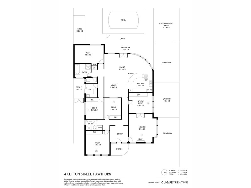 4 Clifton Street, Hawthorn SA 5062 Floorplan