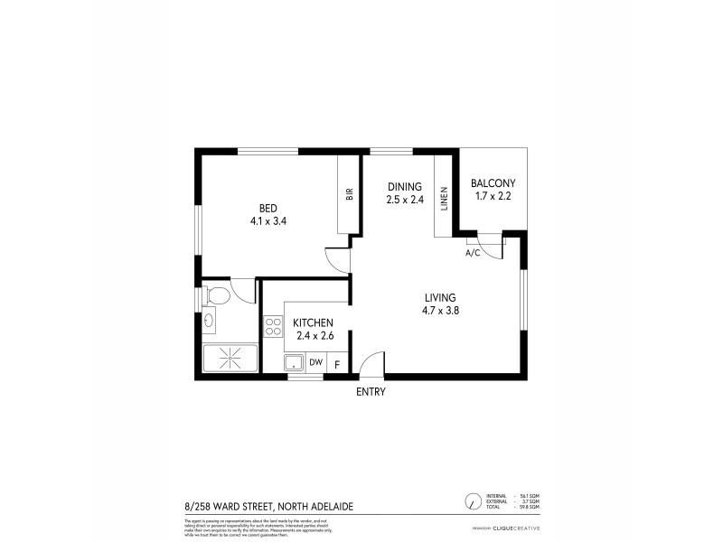 8/258 Ward Street, North Adelaide SA 5006 Floorplan