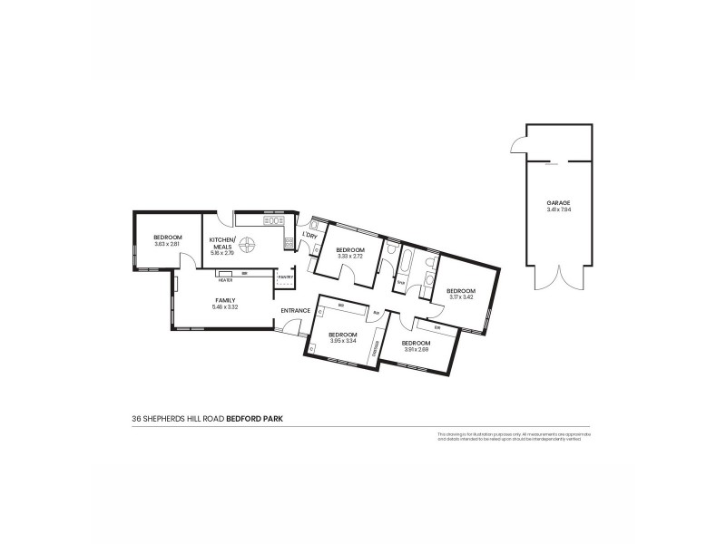 36 Shepherds Hill Road, Bedford Park SA 5042 Floorplan