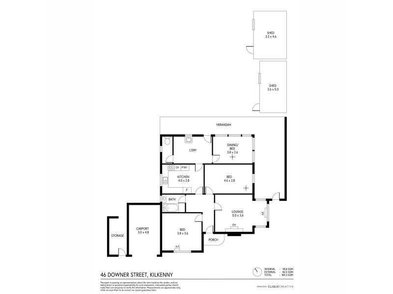 46 Downer Street, Kilkenny SA 5009 Floorplan