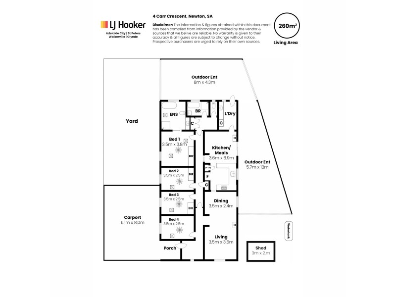4 Carr Crescent, Newton SA 5074 Floorplan