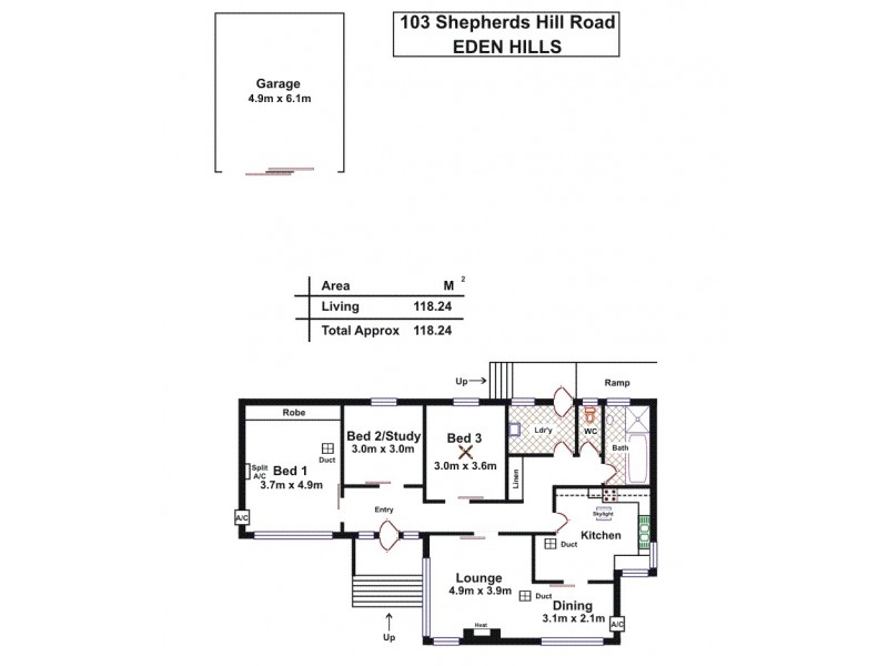103 Shepherds Hill Road, Eden Hills SA 5050 Floorplan