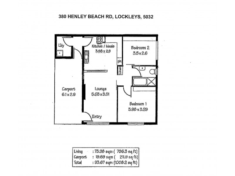 3/380 Henley Beach Road, Lockleys SA 5032 Floorplan