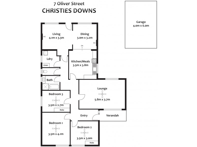 7 Oliver Street, Christie Downs SA 5164 Floorplan