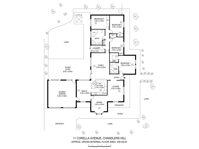 11 Corella Avenue, Chandlers Hill SA 5159 Floorplan