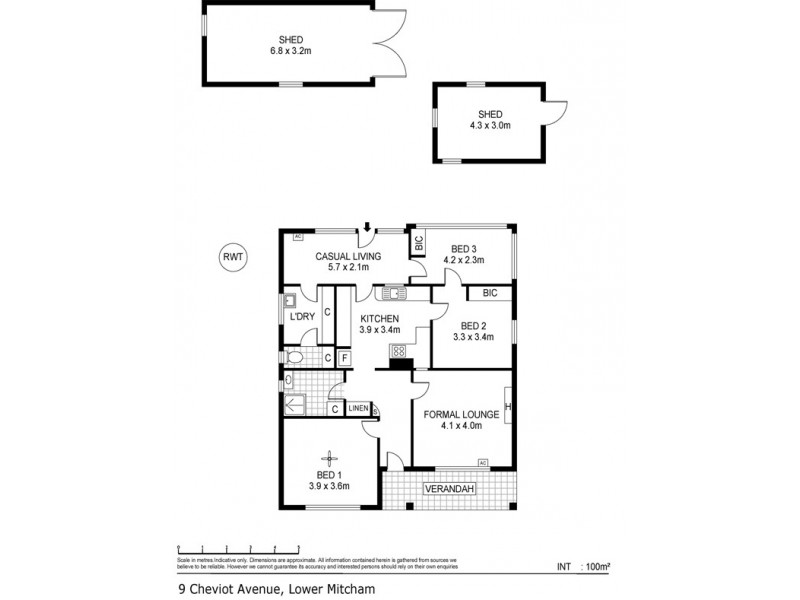 9 Cheviot Avenue, Lower Mitcham SA 5062 Floorplan