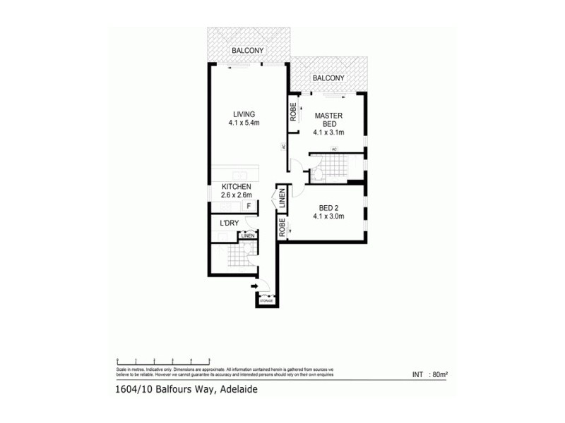 1604/10 Balfours Way, Adelaide SA 5000 Floorplan