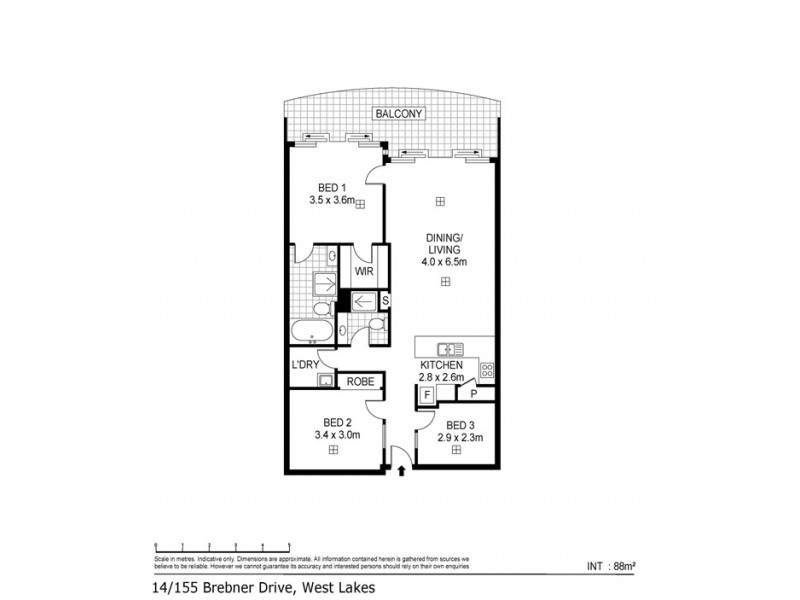 14/155 Brebner Drive, West Lakes SA 5021 Floorplan