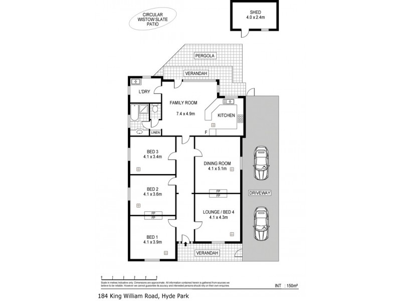184 King William Road, Hyde Park SA 5061 Floorplan