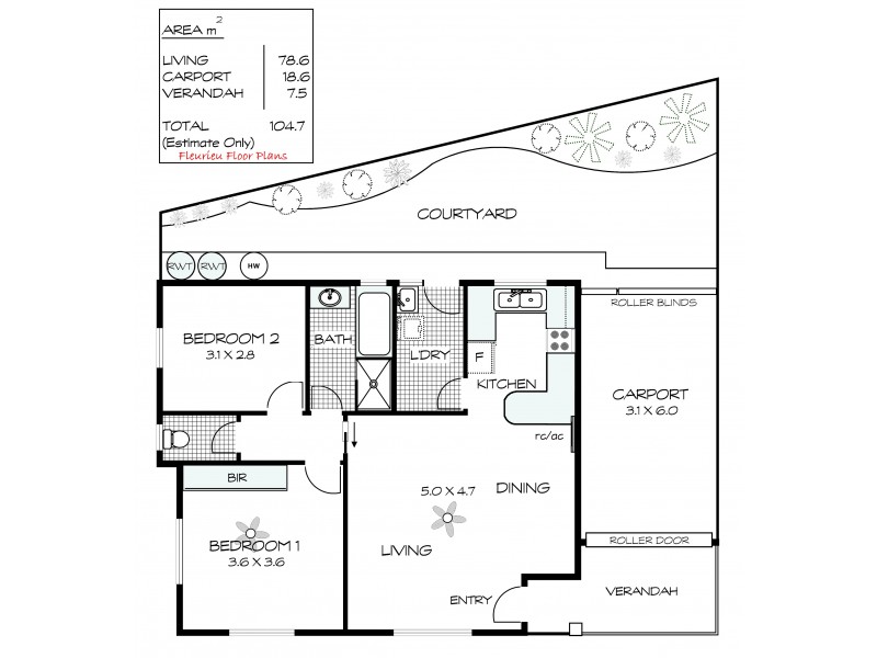 Unit 1/95 Crozier Road, Victor Harbor SA 5211 Floorplan