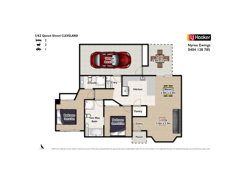 1/62 Queen Street, Cleveland QLD 4163 Floorplan