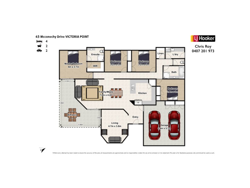 43 McConechy Drive, Victoria Point QLD 4165 Floorplan