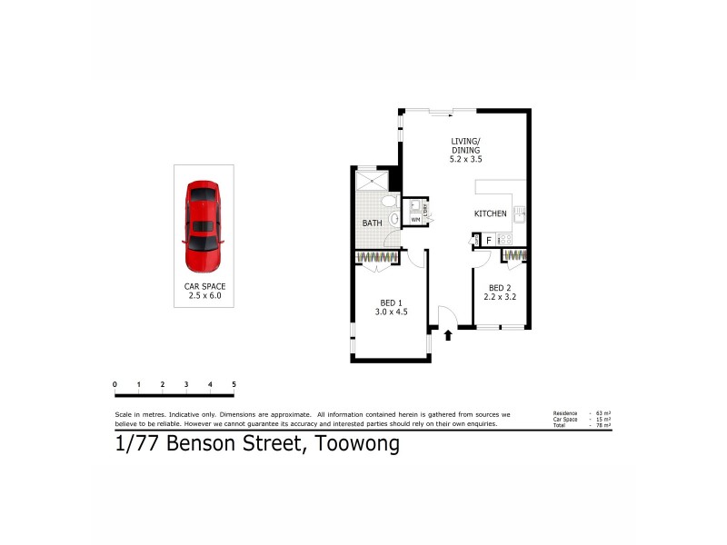 1/77 Benson Street, Toowong QLD 4066 Floorplan