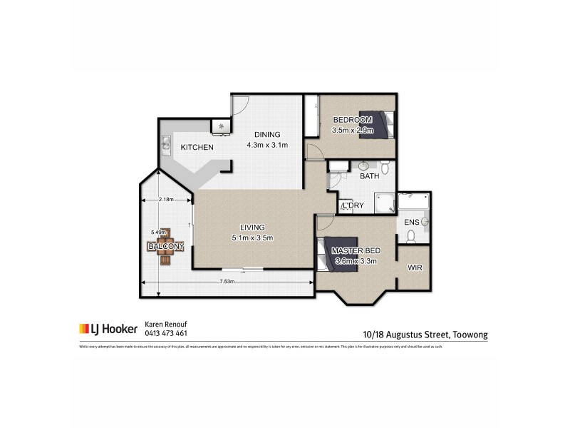 10/18 Augustus Street, Toowong QLD 4066 Floorplan
