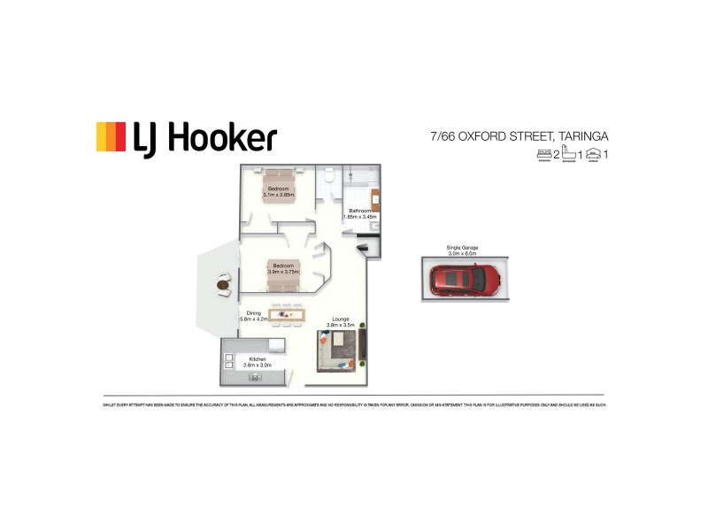 7/66 Oxford Terrace, Taringa QLD 4068 Floorplan