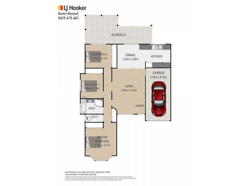 2/2 Walnut Court, Birkdale QLD 4159 Floorplan