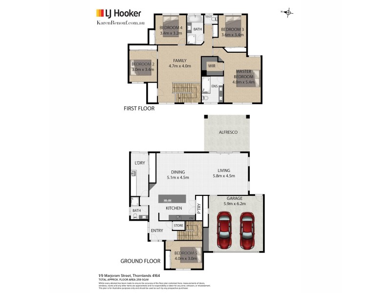 1/9 Marjoram Street, Thornlands QLD 4164 Floorplan