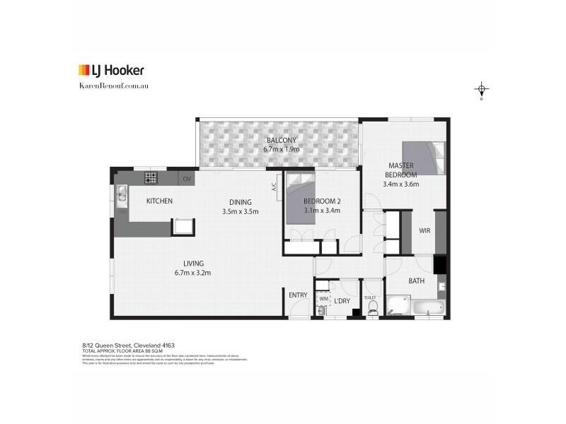 8/12 Queen Street, Cleveland QLD 4163 Floorplan