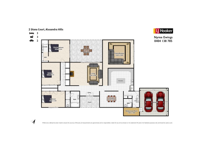 2 Diana Court, Alexandra Hills QLD 4161 Floorplan