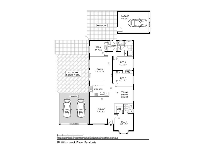 18 Willowbrook Place, Paralowie SA 5108 Floorplan