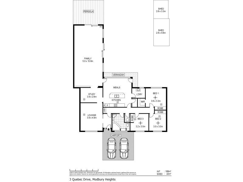 3 Quebec Drive, Modbury Heights SA 5092 Floorplan
