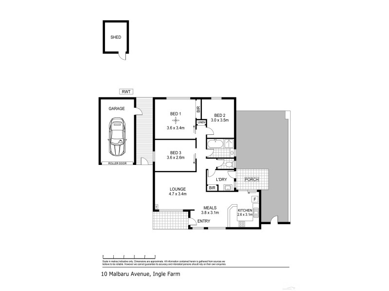 10 Malbaru Avenue, Ingle Farm SA 5098 Floorplan