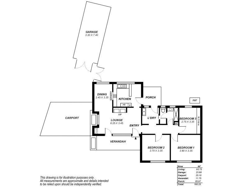 98 Fairfield Road, Elizabeth South SA 5112 Floorplan