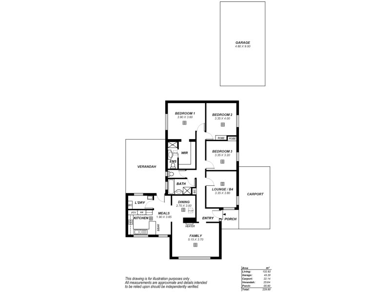 9 Heath Avenue, Tea Tree Gully SA 5091 Floorplan