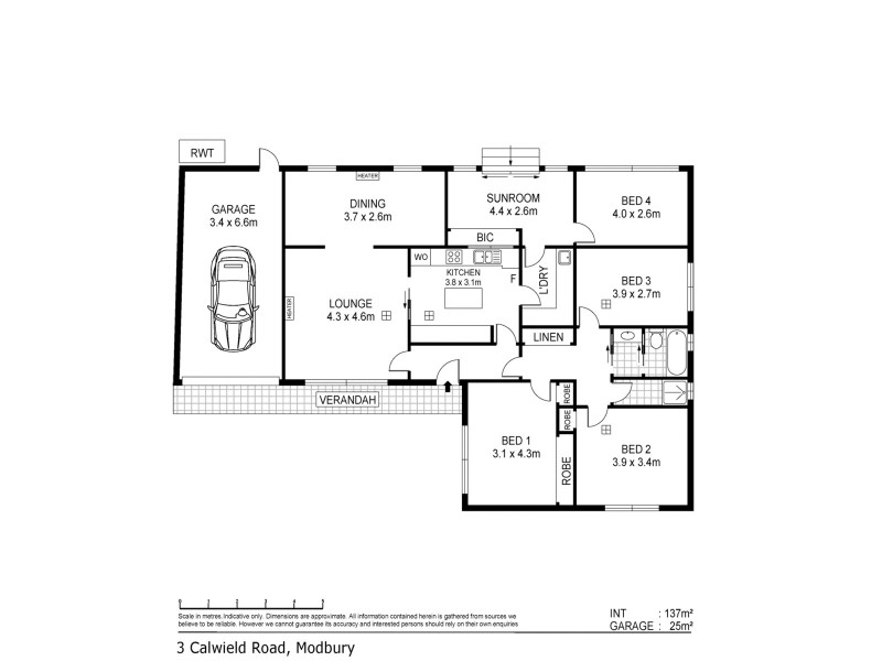 3 Calwield Road, Modbury SA 5092 Floorplan