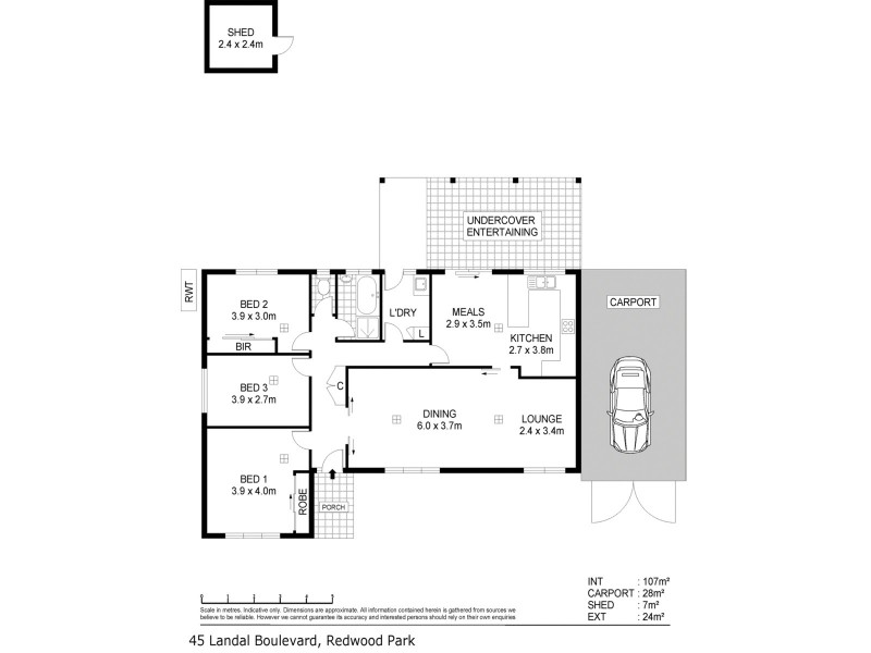 45 Landal Boulevard, Redwood Park SA 5097 Floorplan