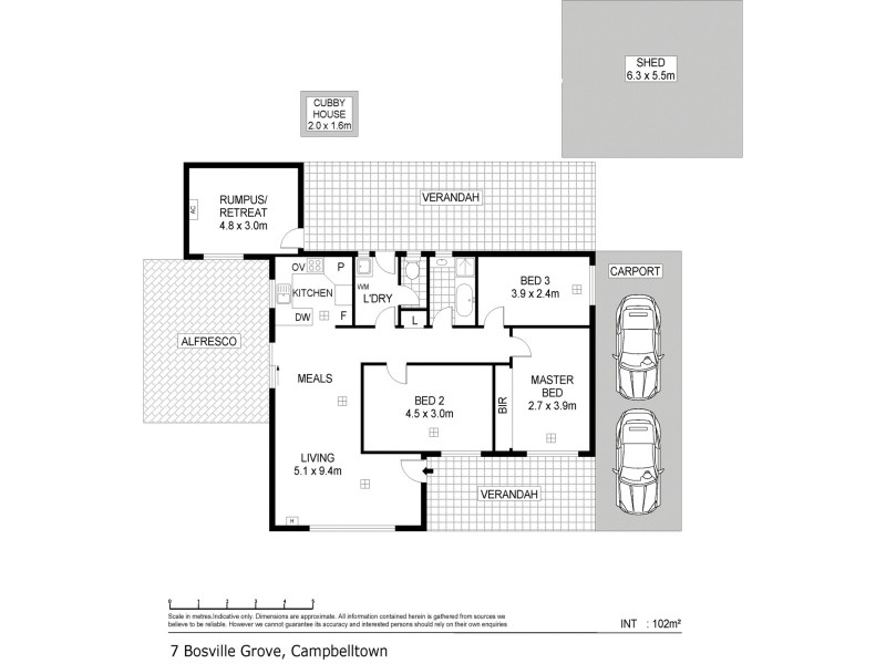 7 Bosville Grove, Campbelltown SA 5074 Floorplan