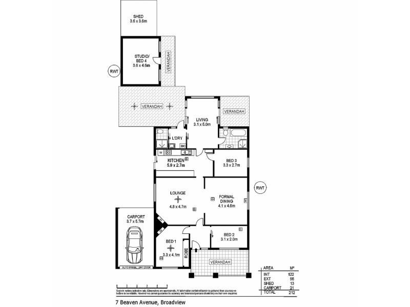 7 Beaven Avenue, Broadview SA 5083 Floorplan
