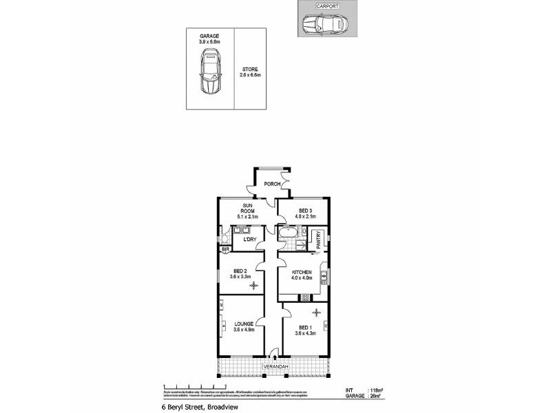 6 Beryl Street, Broadview SA 5083 Floorplan