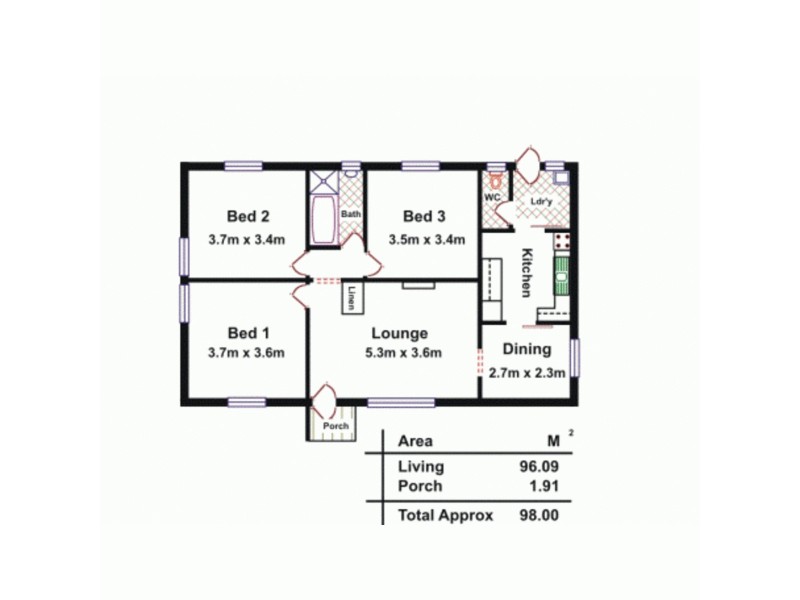 6 Malbaru Avenue, Ingle Farm SA 5098 Floorplan