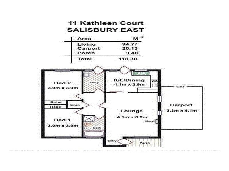 11 Kathleen Court, Salisbury East SA 5109 Floorplan