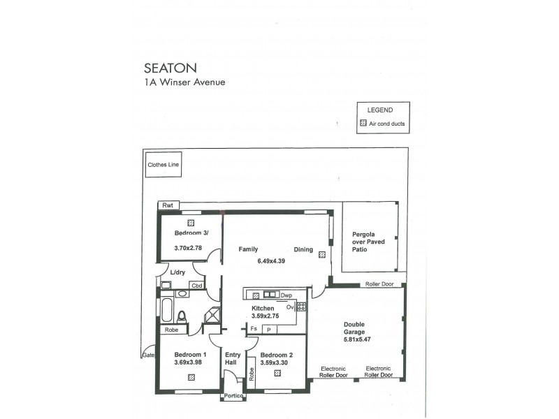 1a Winser Avenue, Seaton SA 5023 Floorplan
