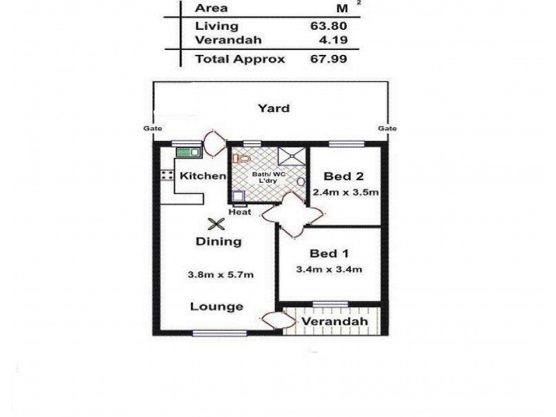 2/19 Bowyer Street, Rosewater SA 5013 Floorplan