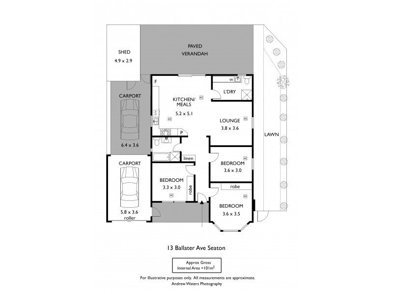 13 Ballater Avenue, Seaton SA 5023 Floorplan